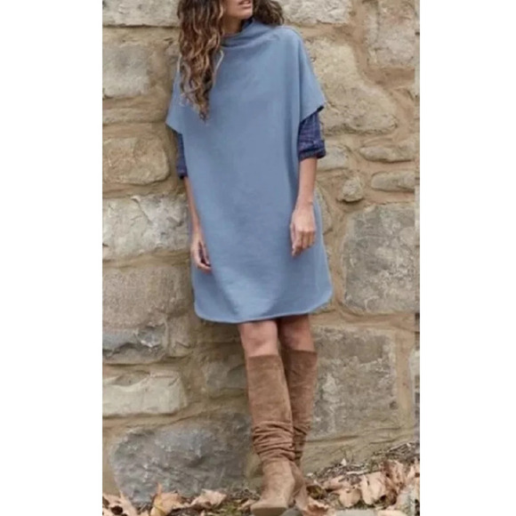 Frank & Eileen Ella The Easiest Dress In Jean Blue Fleece Size XS - Small - Picture 4 of 13
